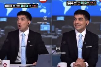 Conductor argentino se emociona en vivo por gol de Julián Álvarez