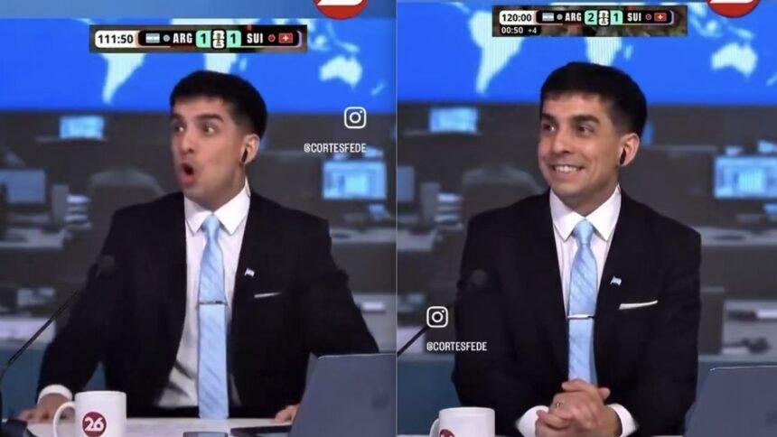 Conductor argentino se emociona en vivo por gol de Julián Álvarez