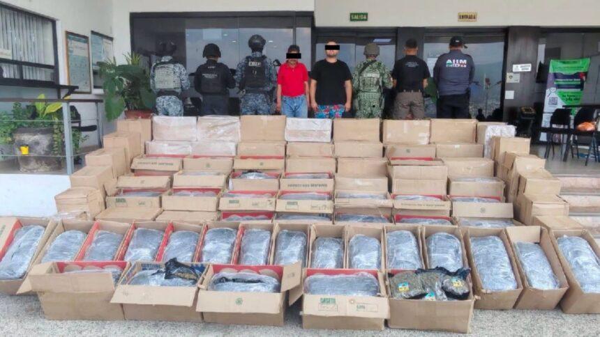 Detenidos tres hombres con casi 700 kilos de marihuana en Chiapas