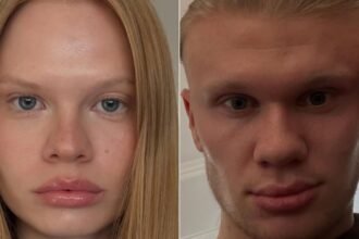 Erling Haaland y su sorprendente parecido con la modelo Anastasia Kostromitina