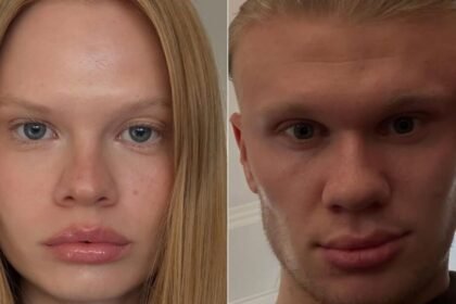 Erling Haaland y su sorprendente parecido con la modelo Anastasia Kostromitina