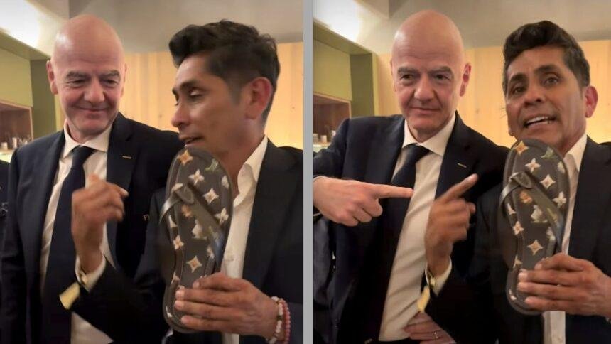gianni infantino obsequia chanclas de lujo a jorge campos gracias Gianni Infantino obsequia chanclas de lujo a Jorge Campos: “Gracias, presi”