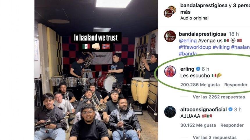Haaland reacciona a versión mexicana de su canción con remo vikingo