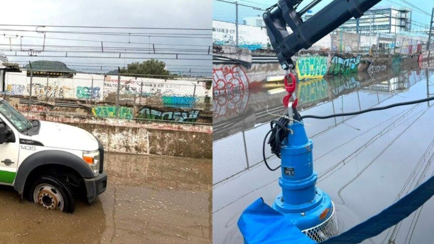 Intensas lluvias inundan calzada Zaragoza y suspenden servicio en Línea A del Metro