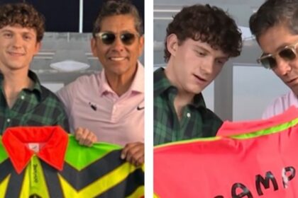 jorge campos sorprende a tom holland con su iconico sueter Jorge Campos sorprende a Tom Holland con su icónico suéter de portero