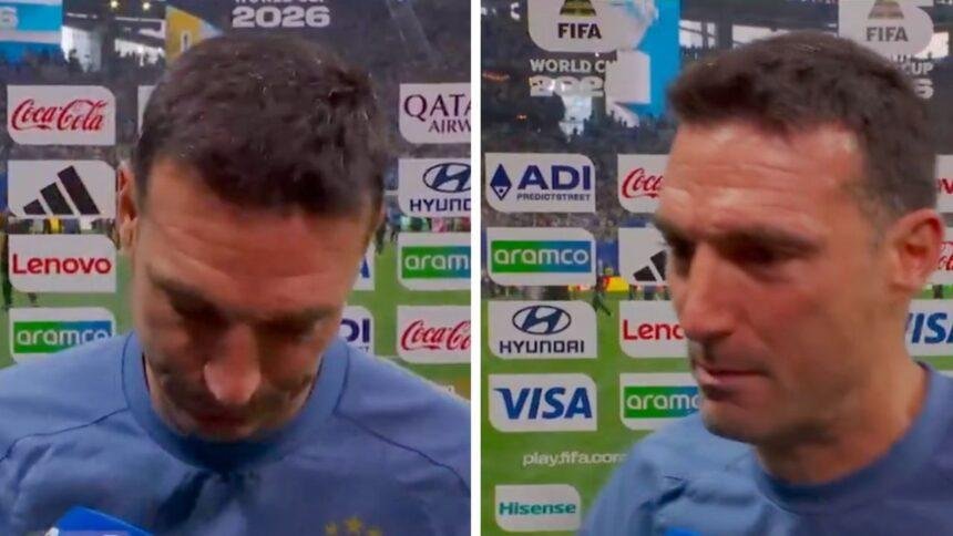 Lionel Scaloni se retira de entrevista tras emotivo triunfo ante Egipto