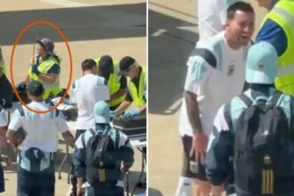 Messi se ríe al perder un encendedor en el aeropuerto de Miami