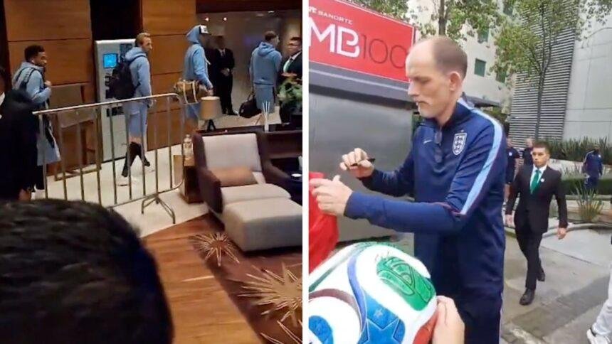 Mexicanos ingresan al hotel de Inglaterra en CDMX; Tuchel firma autógrafos