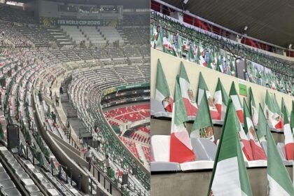 Miles de banderas adornan el Estadio Azteca para el mosaico tricolor