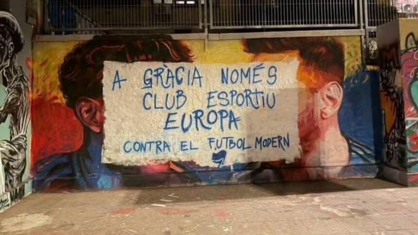 mural homenaje a messi y lamine yamal vandalizado en barcelona Mural homenaje a Messi y Lamine Yamal vandalizado en Barcelona