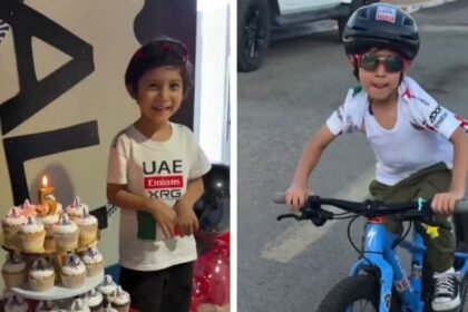 Niño de cinco años se inspira en Isaac del Toro y maneja con audacia