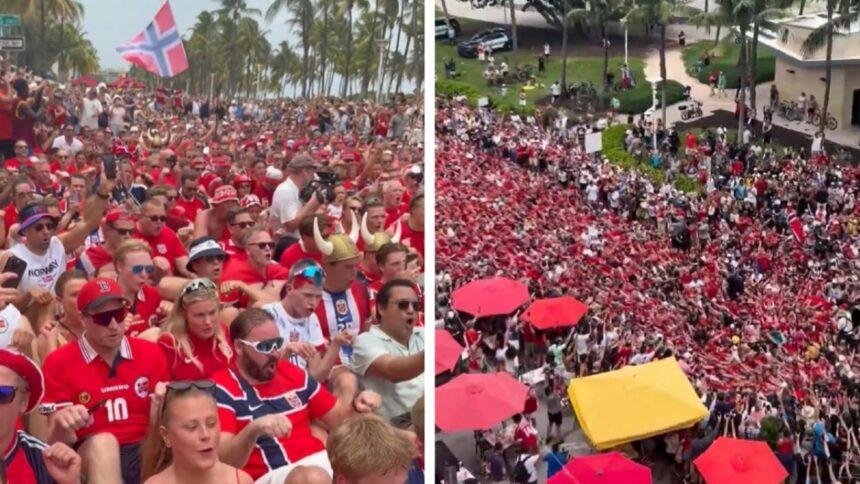 Noruega toma Miami Beach con su singular ‘remo vikingo’ antes del partido vs Inglaterra