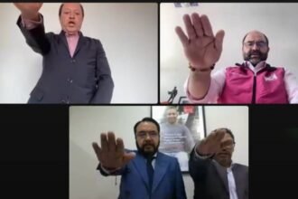 Representantes de nuevos partidos políticos realizan protesta ante el INE