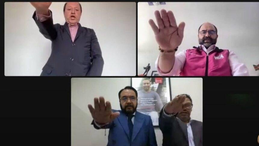 Representantes de nuevos partidos políticos realizan protesta ante el INE