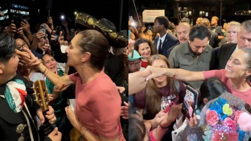 sheinbaum aterriza en nueva york acompanada de mariachis y flores Sheinbaum aterriza en Nueva York acompañada de mariachis y flores