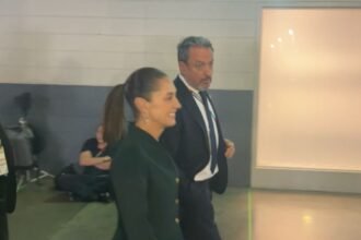 Sheinbaum llega al estadio de Nueva Jersey para la final del Mundial