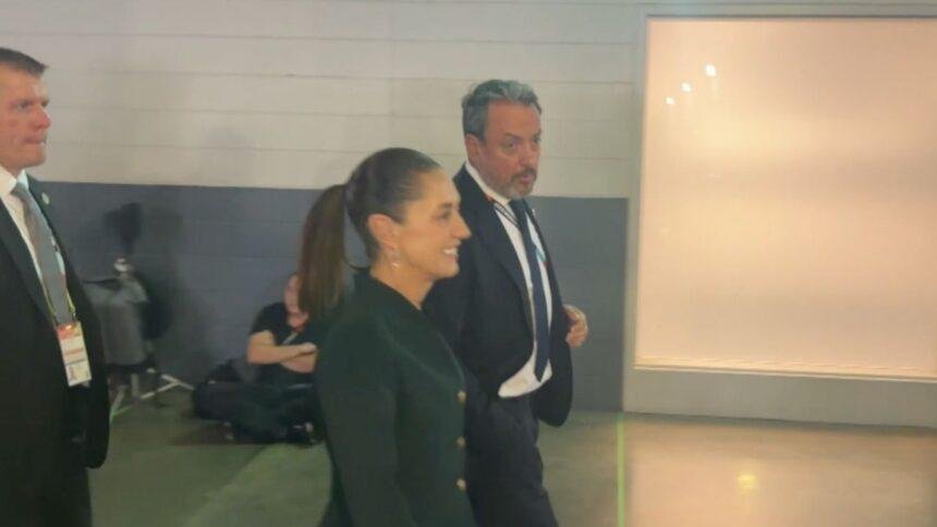 sheinbaum llega al estadio de nueva jersey para la final Sheinbaum llega al estadio de Nueva Jersey para la final del Mundial