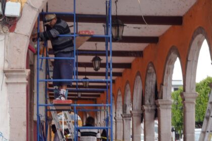 Avanzan obras en Portal Zaragoza y espacios del Centro Histórico de Pénjamo