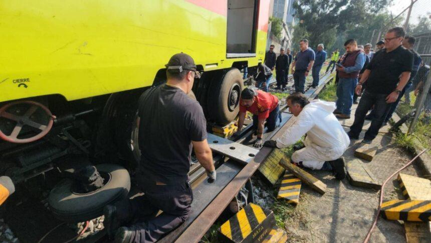 Descarrila tren de la Línea 3 del Metro en talleres de Ticomán