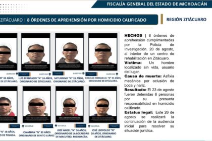 Detienen a ocho en Zitácuaro por homicidio en centro de rehabilitación