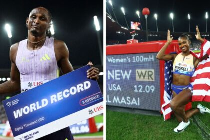 dos records mundiales alison dos santos y masai russell en Dos récords mundiales: Alison dos Santos y Masai Russell, en 40 minutos