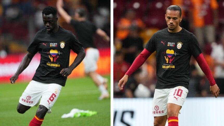 Galatasaray calienta con playera en honor a damnificados del terremoto en Colombia