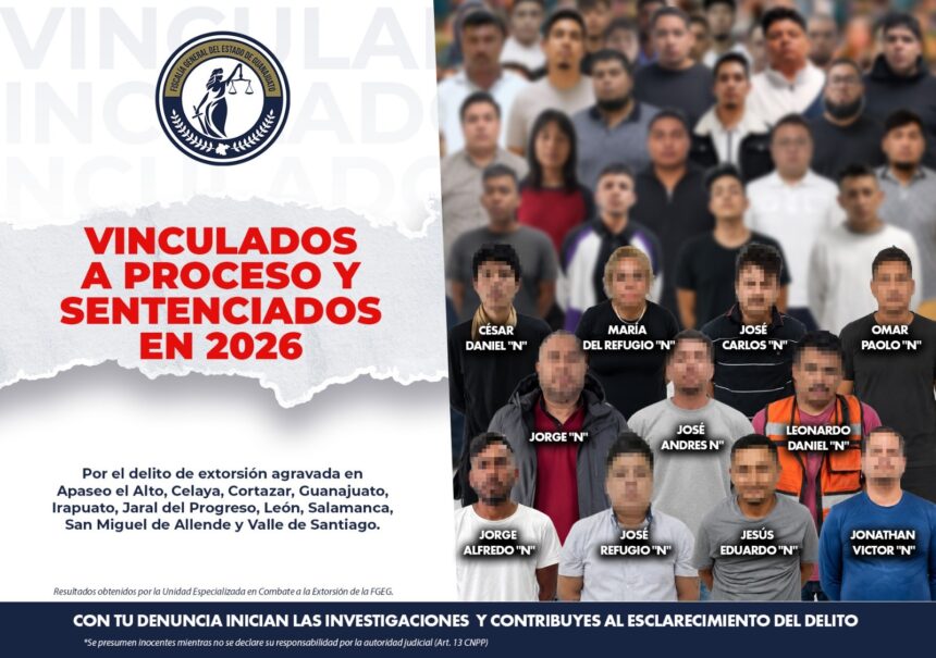 Guanajuato fortalece combate a la extorsión con 51 vinculados y 36 sentenciados