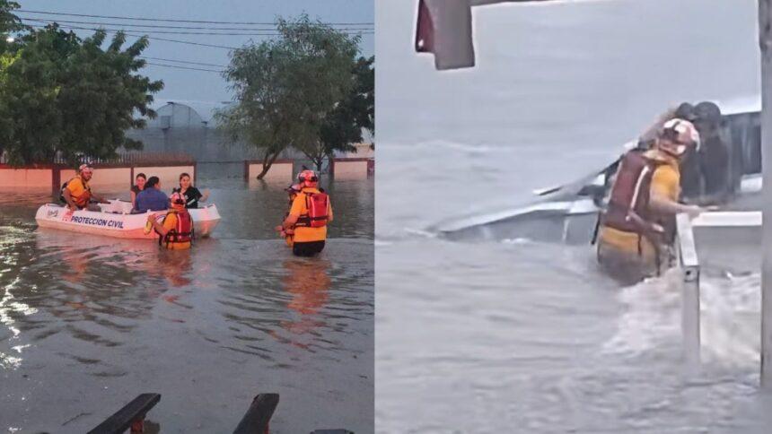 Intensas lluvias inundan Culiacán y dejan personas varadas en inmuebles y automóviles