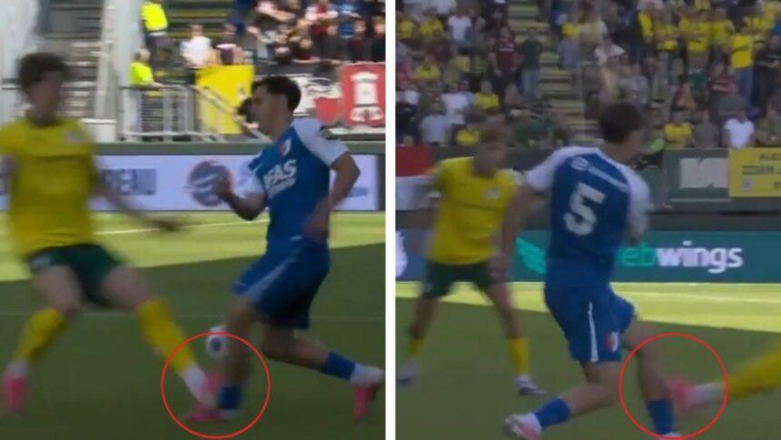 Mateo Chávez sufre fuerte entrada con tachones por delante en el tobillo
