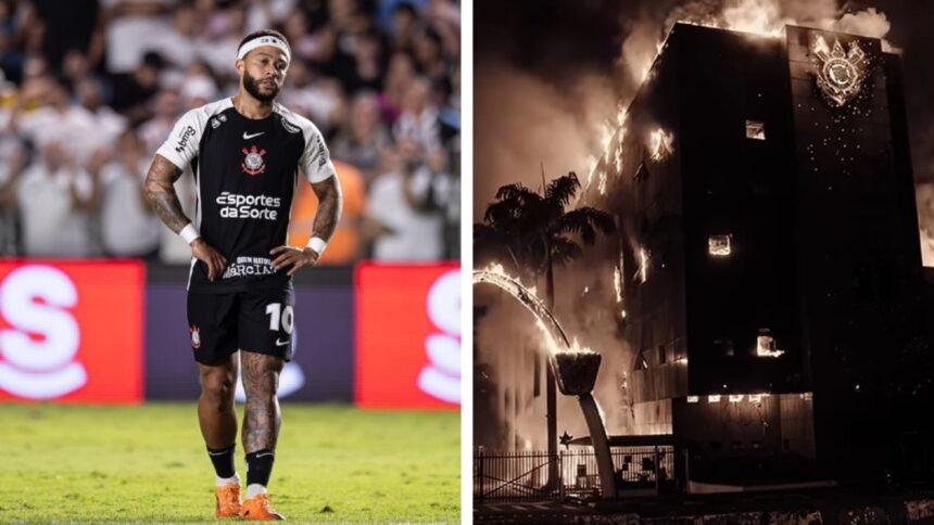 Memphis Depay publica videoclip polémico: instalaciones del Corinthians aparecen incendiadas