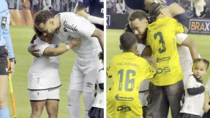 Neymar consuela a niña: lloró y le dijo te amo al conocerlo