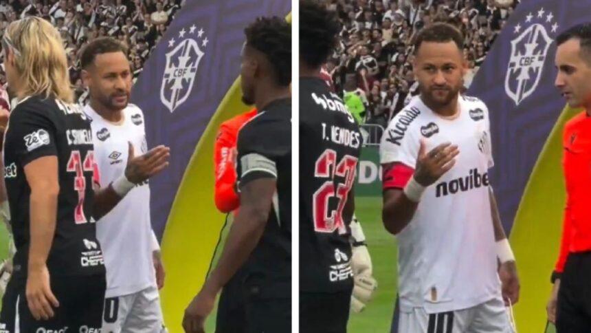 Neymar queda con la mano extendida ante jugador del Vasco da Gama