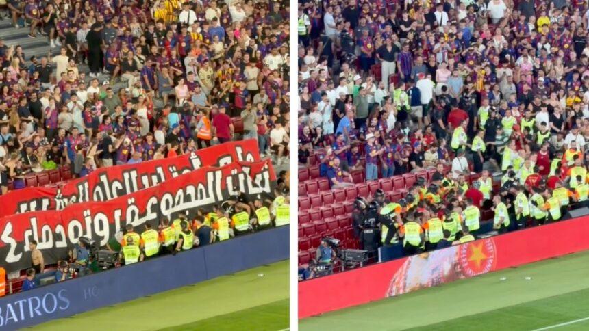 Policías expulsan violentamente a aficionados egipcios de Al Ahly en Camp Nou