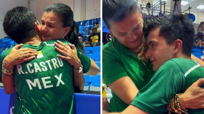 Rogelio Castro recibe emotivo abrazo de su madre tras ganar tres títulos