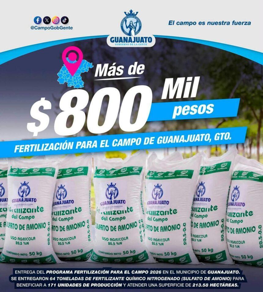 Secretaría del Campo impulsa productividad con entrega de fertilizante en Guanajuato Capital
