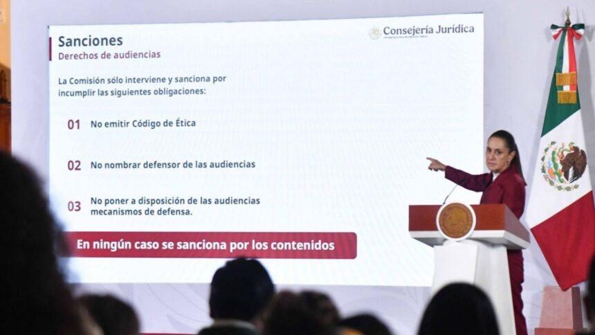 Sheinbaum enfrenta críticas por contradicciones en derechos de audiencias