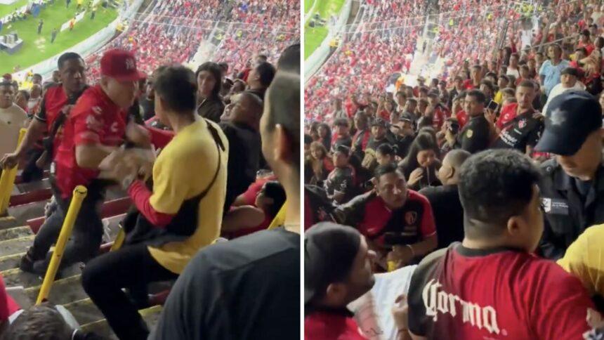 Vendedor somete a golpes a dos aficionados del Atlas en Estadio Jalisco