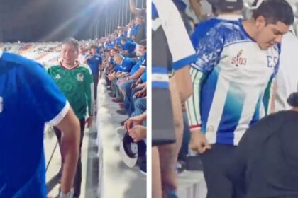 Aficionado con playera de México, agredido y obligado a vestir camiseta salvadoreña