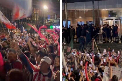Aficionados brindan serenata a Chivas en CDMX previo al Clásico ante América