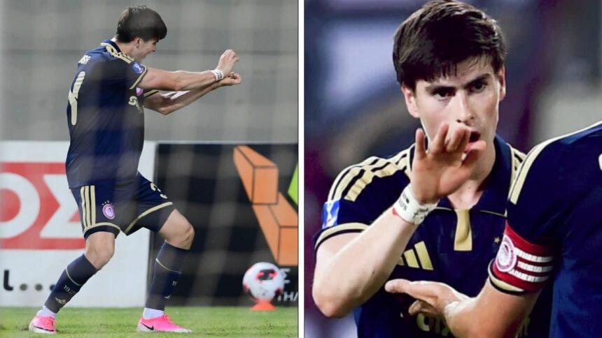 Armando González anota su primer gol con el Olympiacos