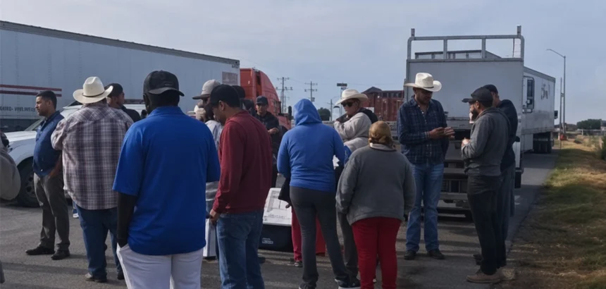 Bloqueo en la caseta Osiris por agricultores