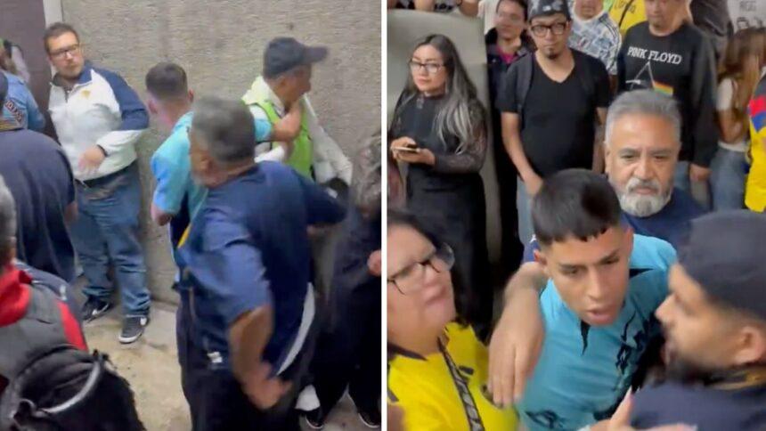 Bronca de aficionados de Pumas en CU termina con agresión a vendedor