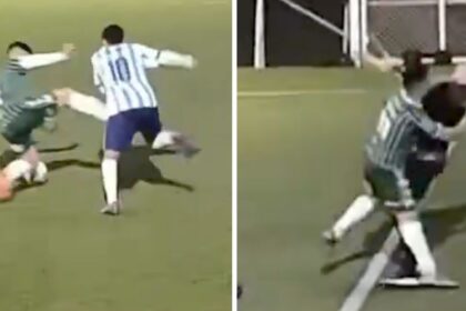 Brutal patada provoca agresión a árbitro asistente y suspensión del partido senior