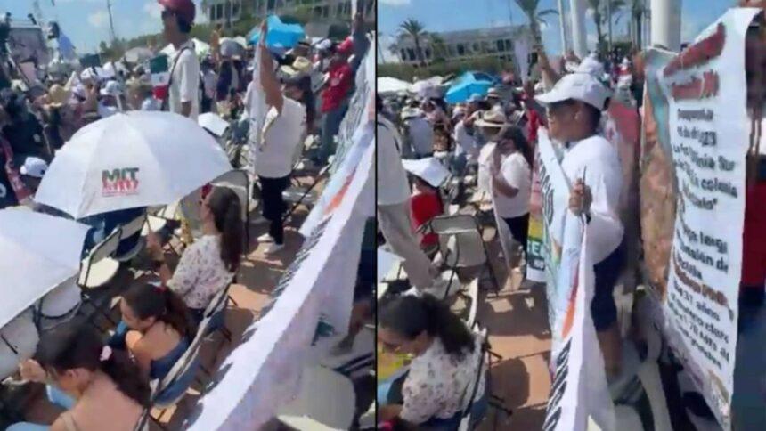 Buscadoras protestan durante visita de Sheinbaum en Baja California Sur
