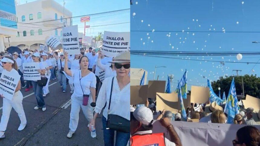 Cientos de ciudadanos salen a las calles de Culiacán para exigir paz