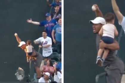 Critican a aficionado de Mets por poner en riesgo a su bebé