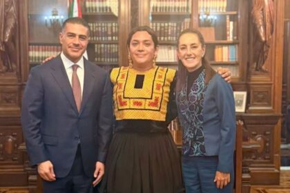Diseñadora muxe se reúne con Sheinbaum y García Harfuch tras balacera
