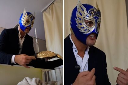 El Grande Americano visita hospital y entrega a niños réplicas de cinturón AAA