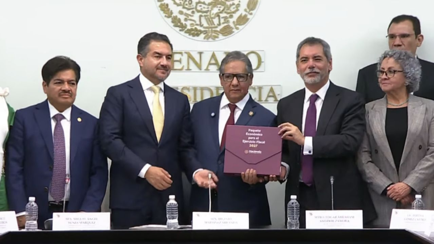 Entregan al Senado Paquete Económico 2027; prevén crecimiento de 1.5% a 2.5%