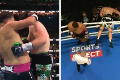 Golpe ilegal en la nuca: boxeador lesionado, sin resultado tras 82 segundos